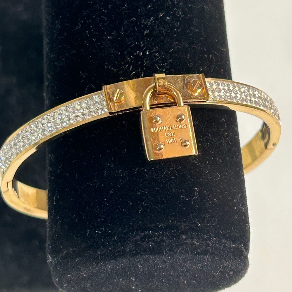 Michael Kors Rose Gold Bangle Lock Bracelet